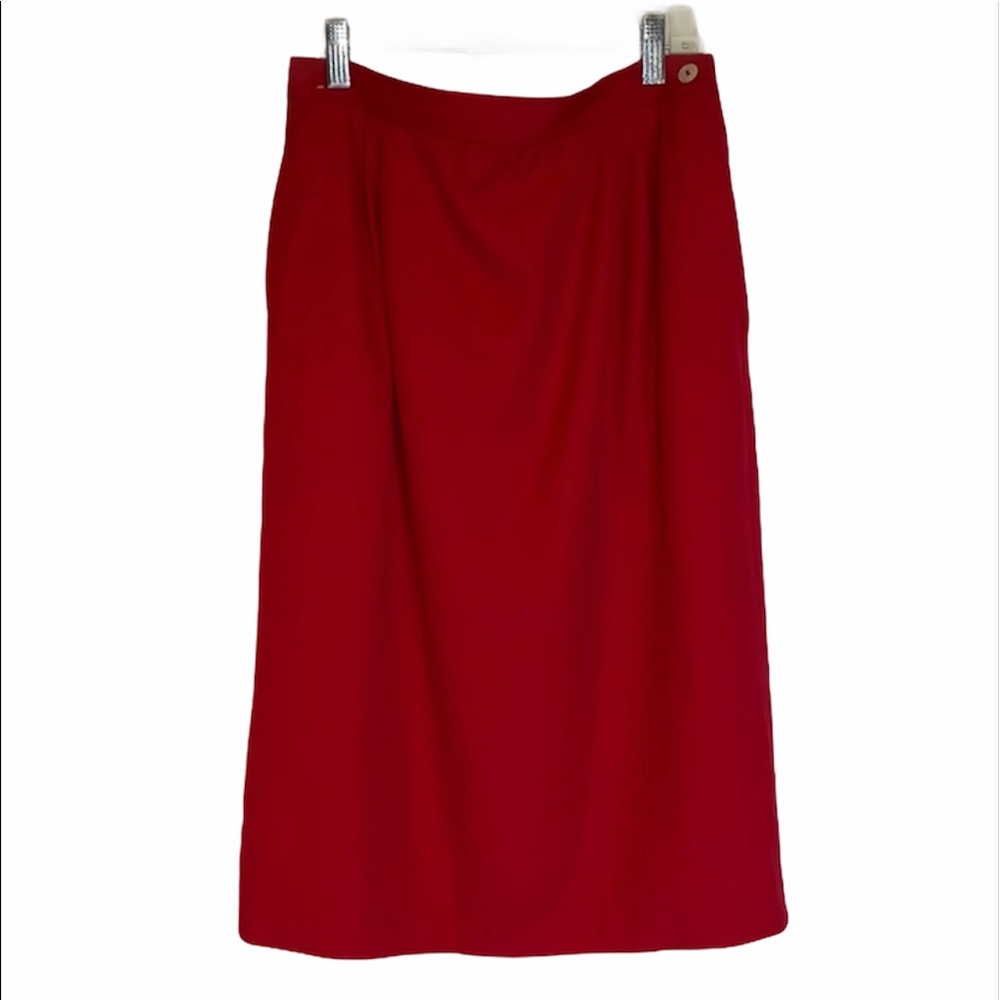 Vintage Valentino Red Pencil Skirt B21 Holiday